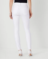 Ann Taylor Petite Mid Rise Skinny Jeans White