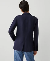 Ann Taylor The Greenwich Blazer Linen Blend Night Sky Women's