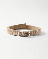 Ann Taylor Metallic Straw Belt Natural Women's