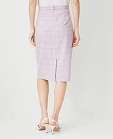 Ann Taylor The Clean Pencil Skirt Plaid Cool Lotus-Baguette Women's