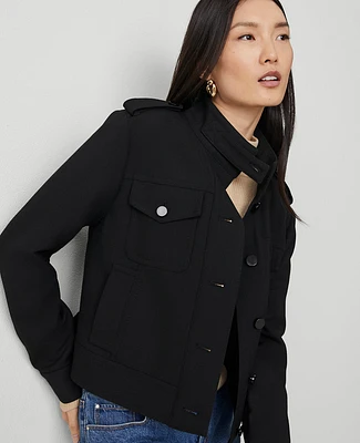 Ann Taylor Moto Bomber Jacket Black Women's