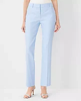 Ann Taylor The Petite Mid Rise Straight Pant in Linen Twill - Curvy Fit