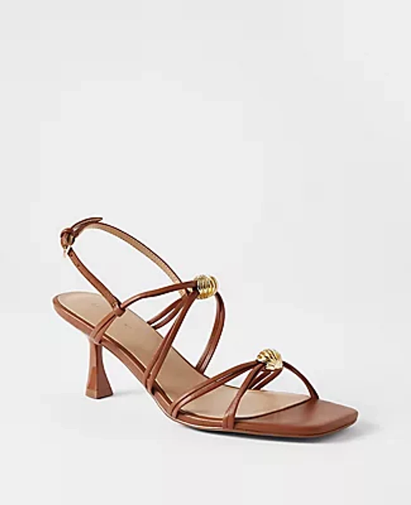 Ann Taylor Ornamental Strappy Leather Sandals