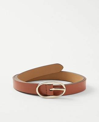 Ann Taylor Oval Buckle Leather Belt Women's