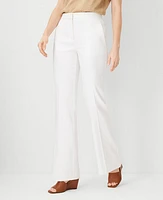 Ann Taylor The Petite High Rise Trouser Pant Linen Blend White Women's