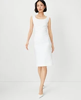 Ann Taylor The Scoop Neck Sheath Dress Herringbone Linen Blend