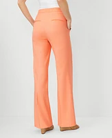 Ann Taylor The Petite Straight Sailor Pant in Linen Blend Size 12 Vivid Apricot Women's