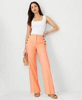 Ann Taylor The Petite Straight Sailor Pant in Linen Blend Size 12 Vivid Apricot Women's