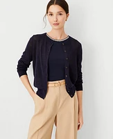 Ann Taylor Petite Linen Blend Cropped Cardigan Women's