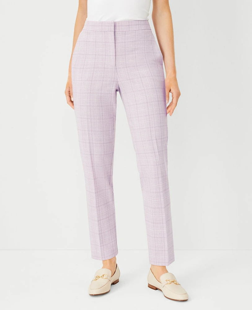 Ann Taylor The High Rise Ankle Pant in Plaid - Curvy Fit Size 8 Cool Lotus-Baguette Women's