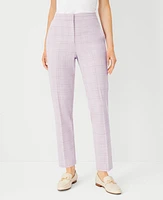 Ann Taylor The High Rise Ankle Pant in Plaid - Curvy Fit Size 8 Cool Lotus-Baguette Women's