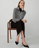 Ann Taylor Houndstooth Jacket Black Women's