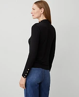 Ann Taylor Mock Neck Button Top Women's