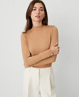 Ann Taylor Mock Neck Button Top Women's