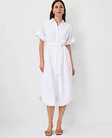 Ann Taylor Petite Linen Blend Midi Shirtdress