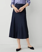 Ann Taylor Bias Midi Slip Skirt Women's