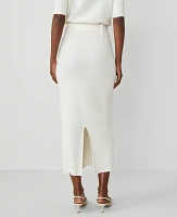 Ann Taylor Ribbed Skirt With Belt Winter White Women's