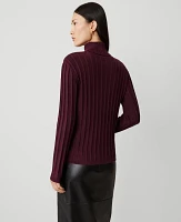 Ann Taylor Mock Neck Ribbed Sweater Women's