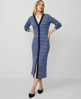 Ann Taylor Stripe Column Midi Dress Whimsical Peri Women's