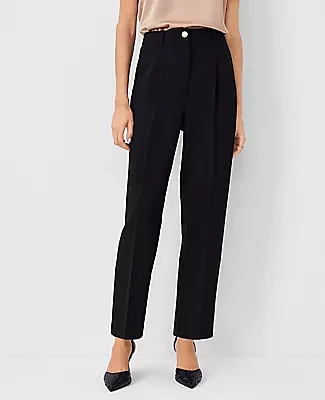 Ann Taylor The High Rise Pleated Taper Pant Fluid Crepe