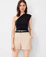 Ann Taylor Ruched One Shoulder Top