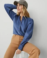 Ann Taylor Puff Sleeve Popover Top Women's