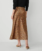 Ann Taylor Animal Print Bias Slip Skirt Tan Women's