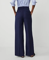 Ann Taylor The High Rise Pleated Wide Leg Pant Textured Drape