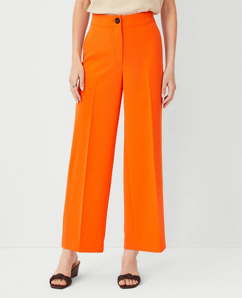 Ann Taylor The Wide Leg Ankle Pant Crepe - Curvy Fit Women's