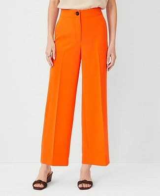 Ann Taylor The Wide Leg Ankle Pant Crepe - Curvy Fit Women's