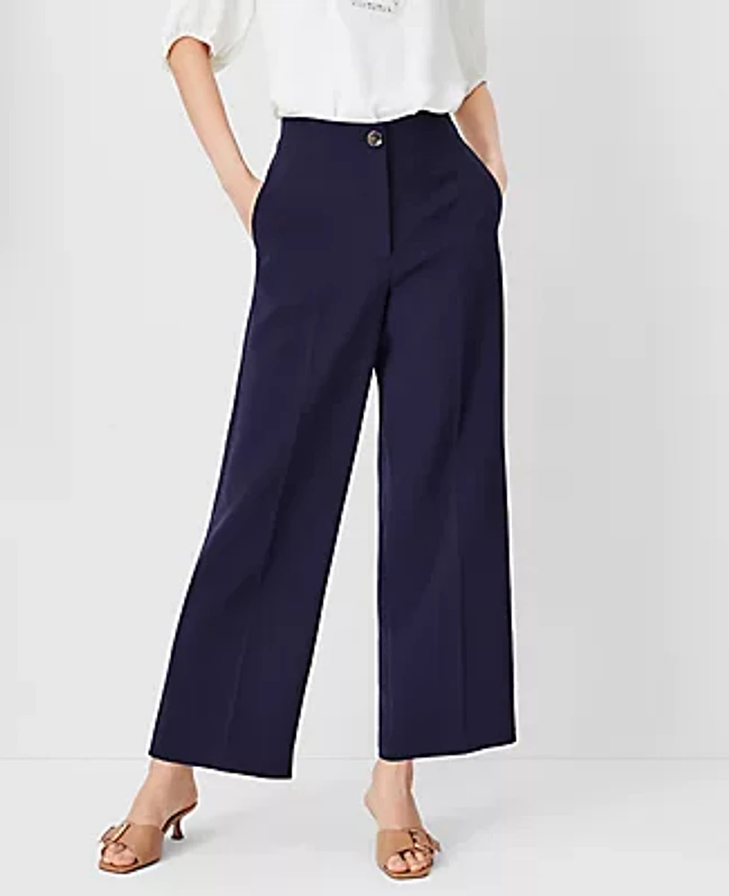 Ann Taylor The Wide Leg Ankle Pant Crepe