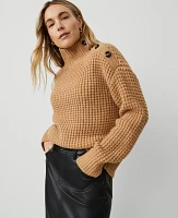 Ann Taylor Waffle Stitch Sweater Perfect Camel Women's