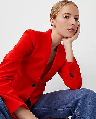 Ann Taylor The Petite Cutaway Jacket Crepe