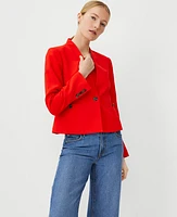 Ann Taylor The Petite Cutaway Jacket Crepe Fiery Red Women's