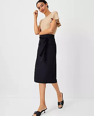 Ann Taylor Tie Waist Cargo Pencil Skirt