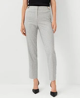 Ann Taylor The Petite Button Tab Eva Ankle Pant Plaid Neutral Multi Women's