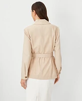 Ann Taylor Petite AT Weekend Textured Utility Jacket Toasted Oat Women's