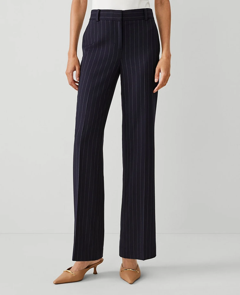 Ann Taylor The Jayne Trouser Pant Pinstripe Navy/White Combo Women's