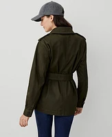 Ann Taylor AT Weekend Waxed Cotton Field Jacket Dusty Fern Green Women's