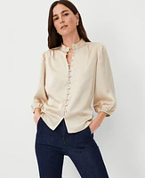 Ann Taylor Button Down Shirt Toasted Oat Women's