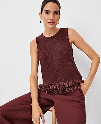 Ann Taylor Petite Fringe Shell Top