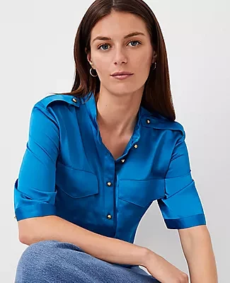 Ann Taylor Petite Utility Pocket Shirt