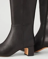 Ann Taylor Block Heel Leather Boot Women's