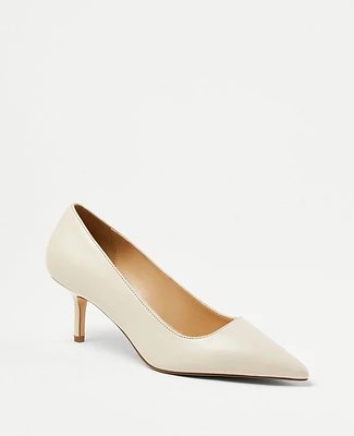 Ann Taylor Daphne Leather Pumps Pearl Shadow Women's