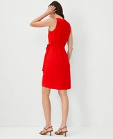 Ann Taylor Linen Blend Wrap Sheath Dress Fiery Red Women's