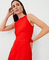 Ann Taylor Linen Blend Wrap Sheath Dress Fiery Red Women's