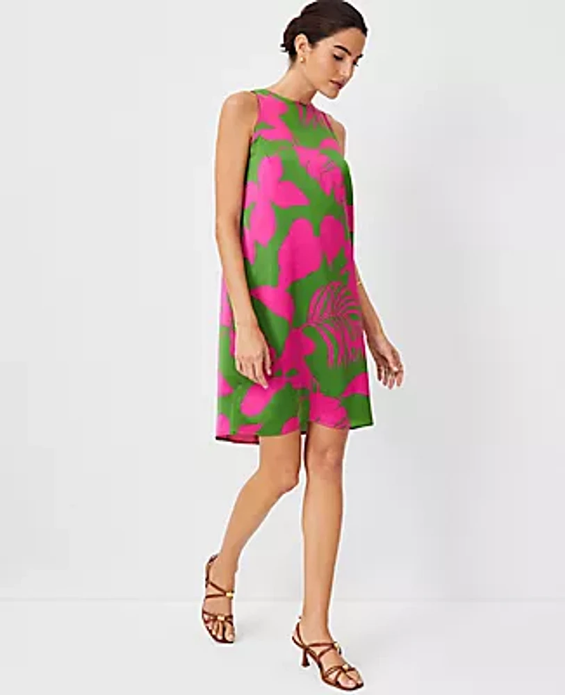 Ann Taylor Petite Tropical Halter Swing Dress