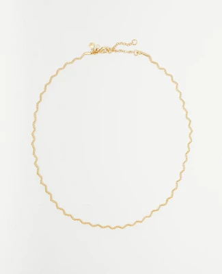 Ann Taylor Zig Zag Chain Necklace Goldtone Women's