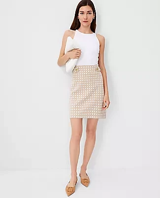 Ann Taylor Petite Button Tab A-Line Skirt