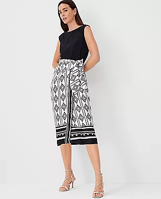 Ann Taylor Petite Border Wrap Midi Dress